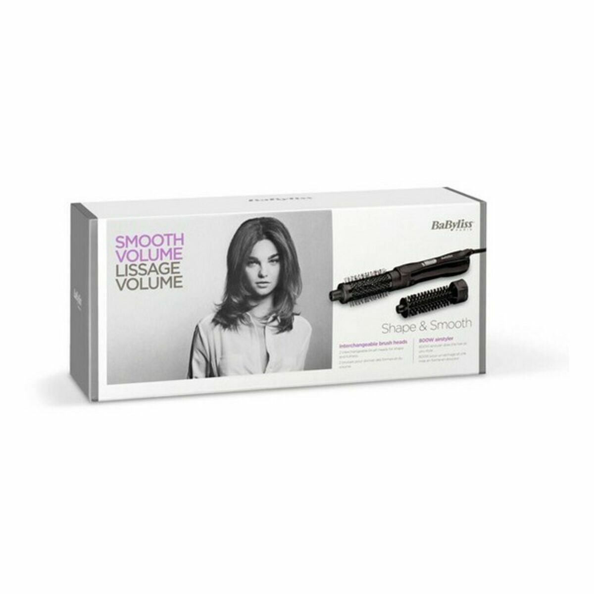 Escova de Styling AS82E Babyliss Shape & Smooth Elétrico 1 Peça (2 Unidades) (1 Unidade) 800W (3 pcs) - Fabulosa